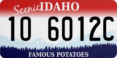 ID license plate 1O6012C