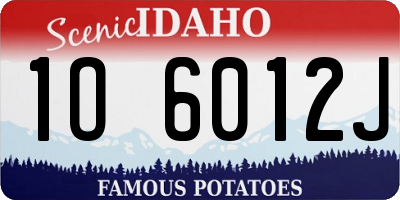 ID license plate 1O6012J