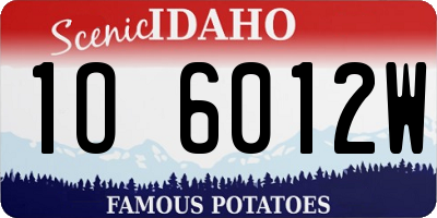ID license plate 1O6012W