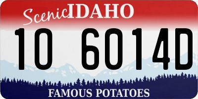 ID license plate 1O6014D