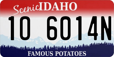 ID license plate 1O6014N