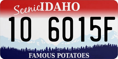 ID license plate 1O6015F