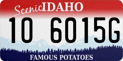 ID license plate 1O6015G