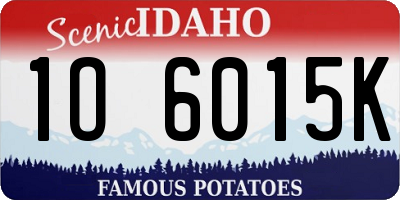 ID license plate 1O6015K