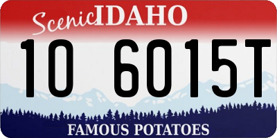 ID license plate 1O6015T