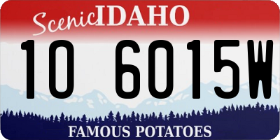 ID license plate 1O6015W
