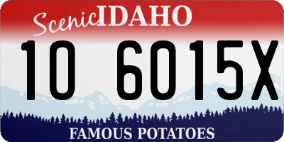 ID license plate 1O6015X
