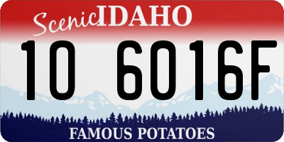 ID license plate 1O6016F