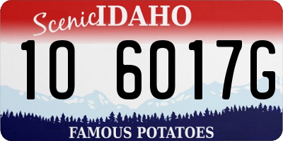 ID license plate 1O6017G