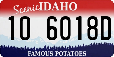 ID license plate 1O6018D