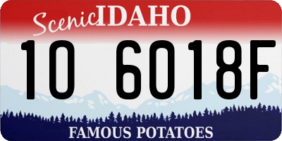 ID license plate 1O6018F
