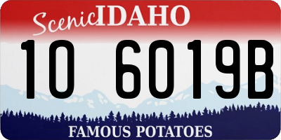 ID license plate 1O6019B
