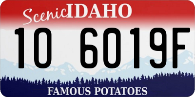 ID license plate 1O6019F