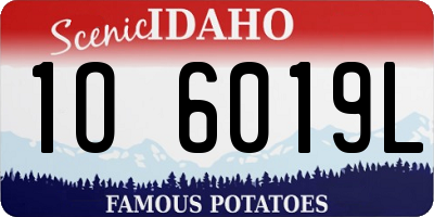 ID license plate 1O6019L