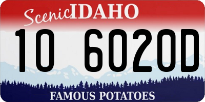 ID license plate 1O6020D