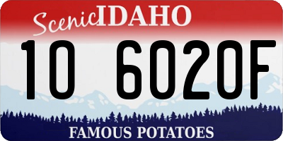 ID license plate 1O6020F