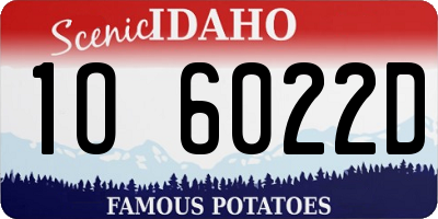 ID license plate 1O6022D