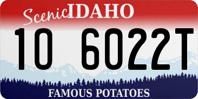 ID license plate 1O6022T