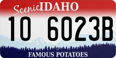 ID license plate 1O6023B