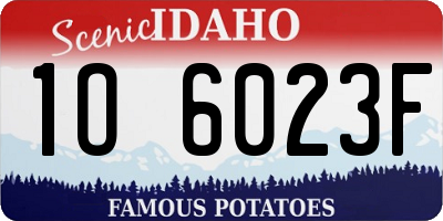ID license plate 1O6023F