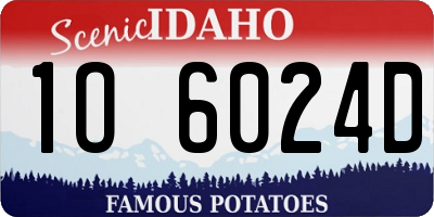 ID license plate 1O6024D