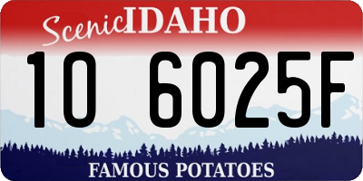 ID license plate 1O6025F