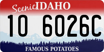 ID license plate 1O6026C
