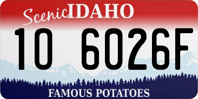 ID license plate 1O6026F