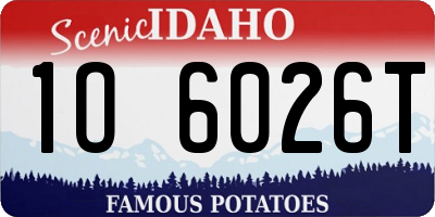 ID license plate 1O6026T