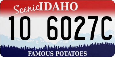 ID license plate 1O6027C