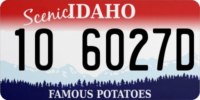 ID license plate 1O6027D