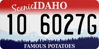 ID license plate 1O6027G