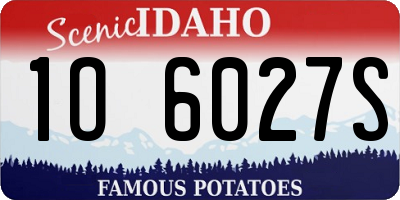 ID license plate 1O6027S