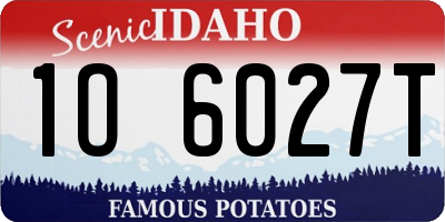 ID license plate 1O6027T