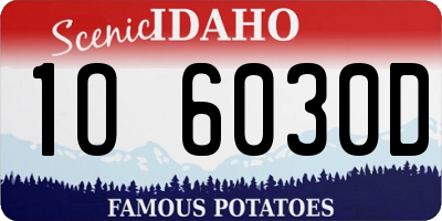 ID license plate 1O6030D