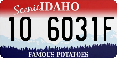 ID license plate 1O6031F