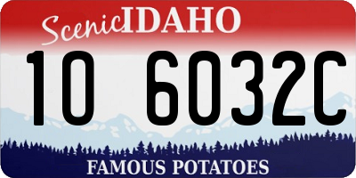 ID license plate 1O6032C