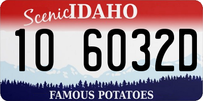 ID license plate 1O6032D