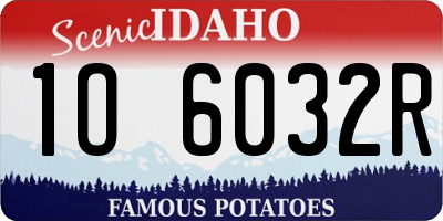 ID license plate 1O6032R