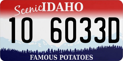 ID license plate 1O6033D