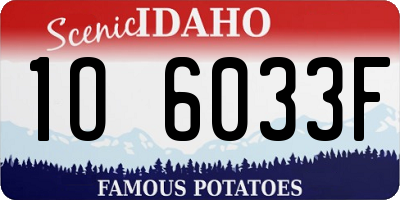 ID license plate 1O6033F