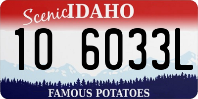 ID license plate 1O6033L
