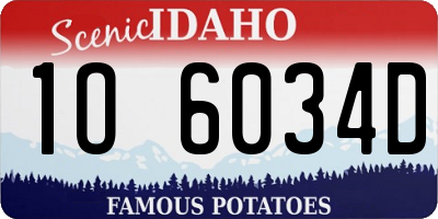 ID license plate 1O6034D