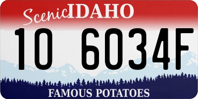 ID license plate 1O6034F