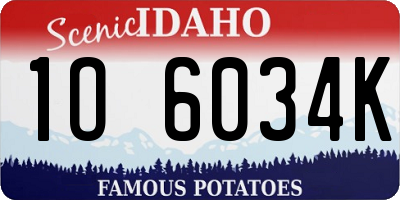 ID license plate 1O6034K