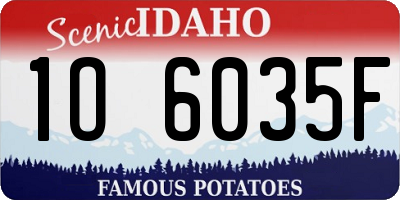 ID license plate 1O6035F