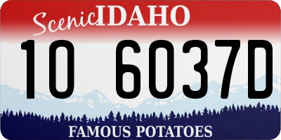 ID license plate 1O6037D