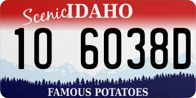 ID license plate 1O6038D