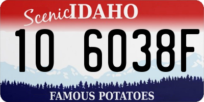 ID license plate 1O6038F