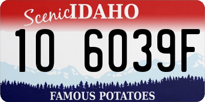 ID license plate 1O6039F